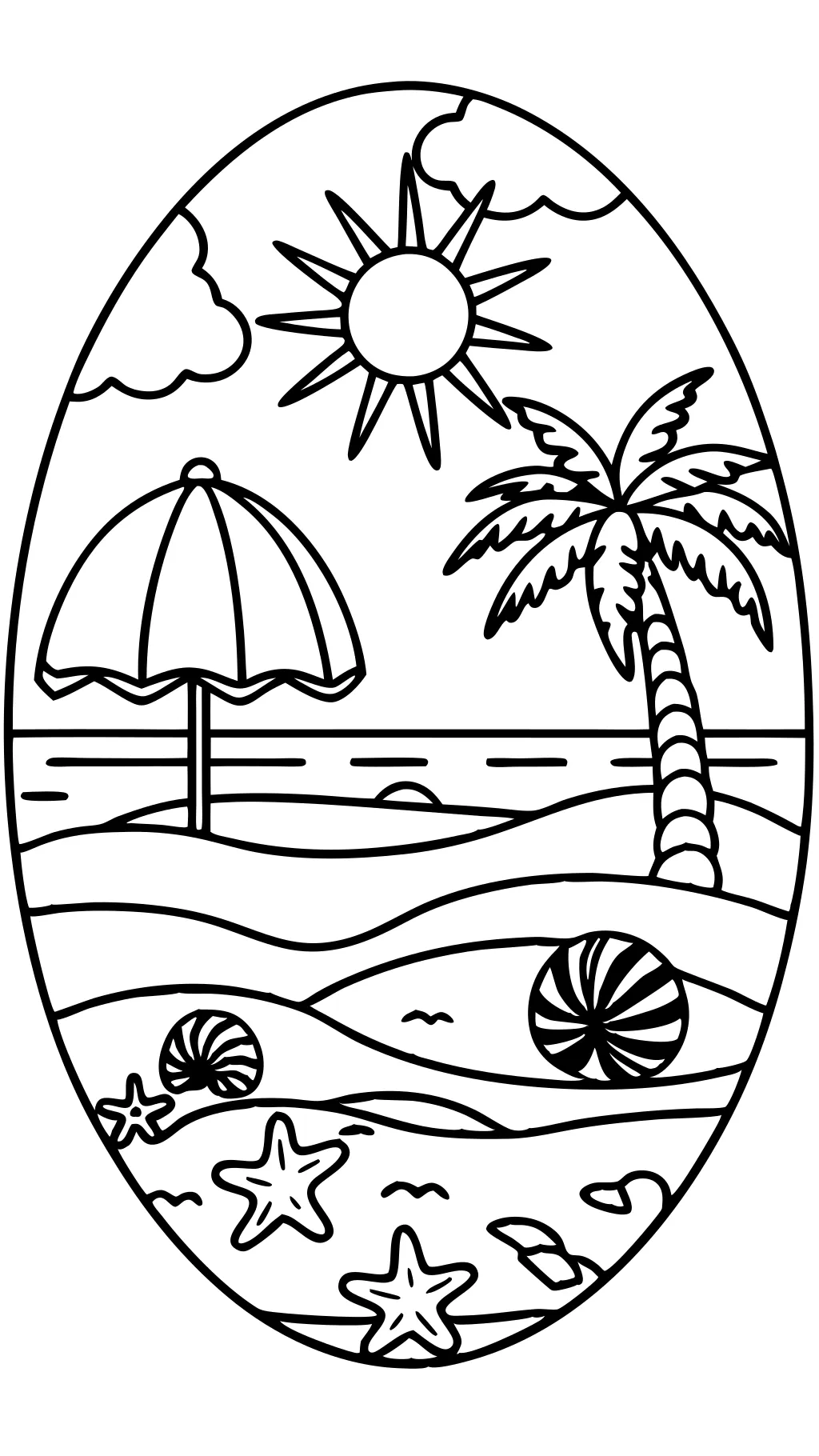 adult coloring pages beach